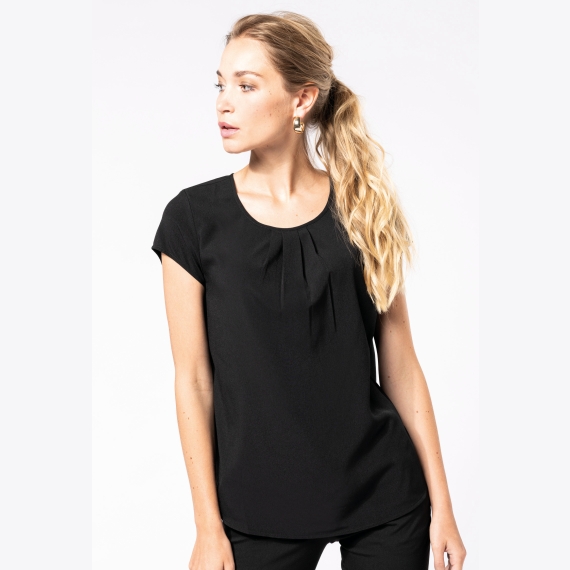 K5002 Ladies' short-sleeved crepe blouse
