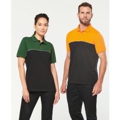 WK210 Unisex eco-friendly two-tone short sleeve polo