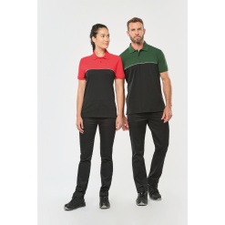 WK210 Unisex eco-friendly two-tone short sleeve polo