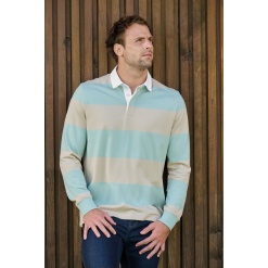 K285 Unisex LSL striped polo shirt