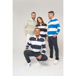Triibuline polo pikkade varrukatega
