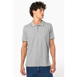 Meeste pikee polo kontrastsete triipudega