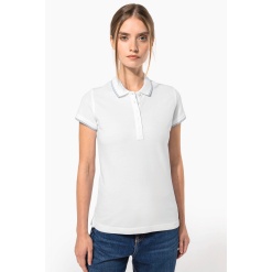 Naiste pikee polo kontrastsete soonikutega