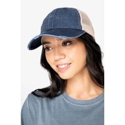 Unisex eco-friendly ripped effect trucker cap