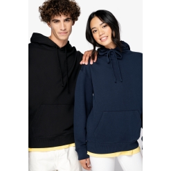 Unisex eco-friendly French Terry drop-shoulder hooded sweatshirt