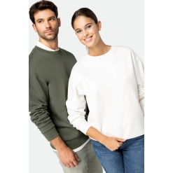 Unisex eco-friendly brushed fleece drop-shoulder crew neck sweatshirt