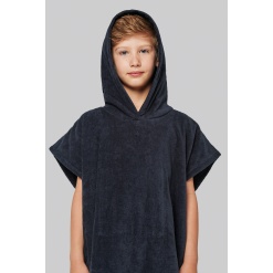 PA582 Kids hooded towelling poncho